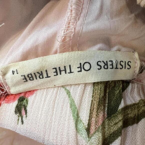 Sisters of the Tribe Women's Size 14 Red Pink Floral Jumpsuit Romantic Flowy - Picture 7 of 14